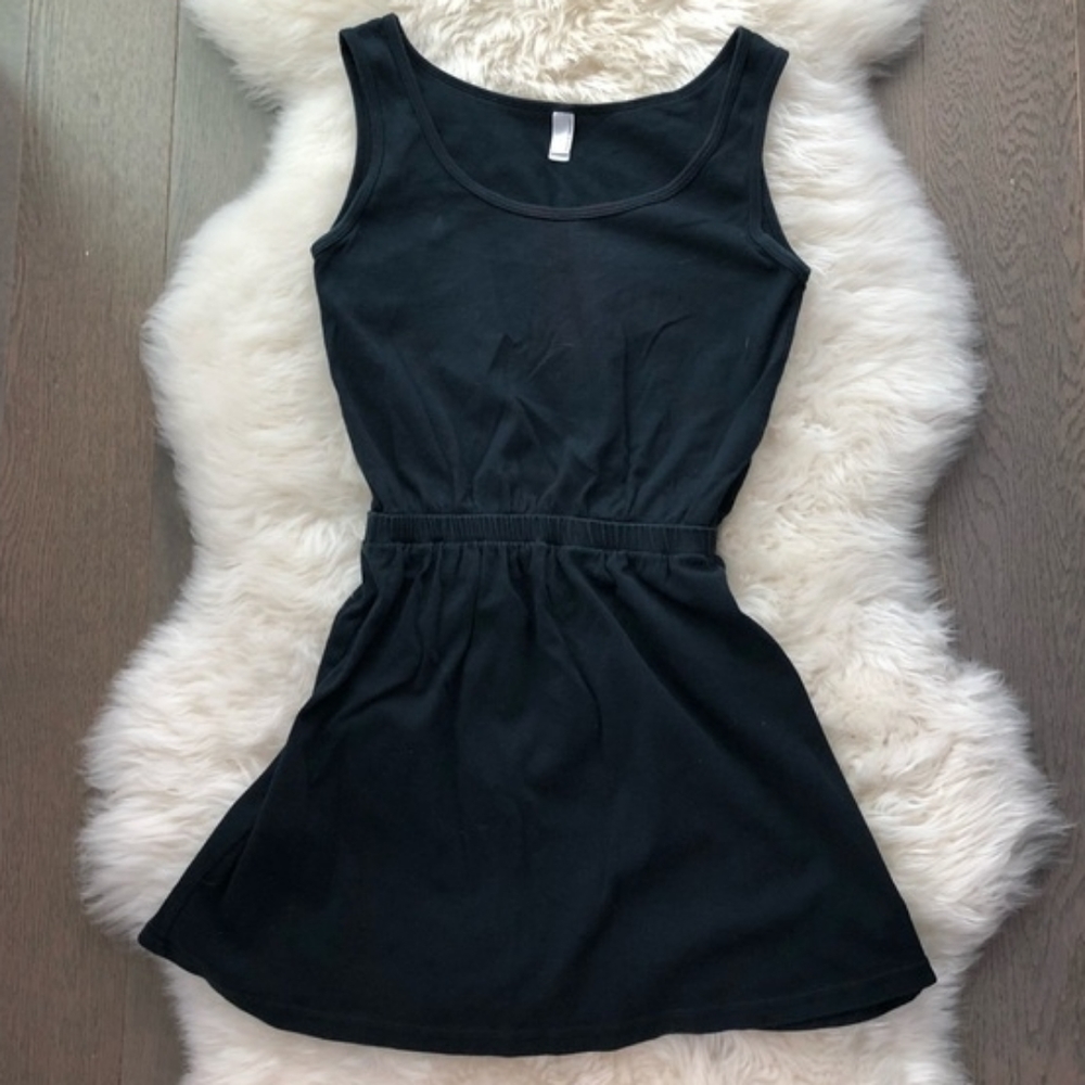 American Apparel cinch waist dress forest green